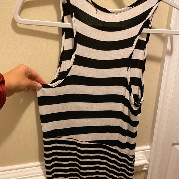 stretchy comfy black&white stripe design Tank Maxi - Picture 4 of 5